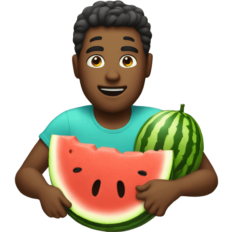 guy with watermelon emoji