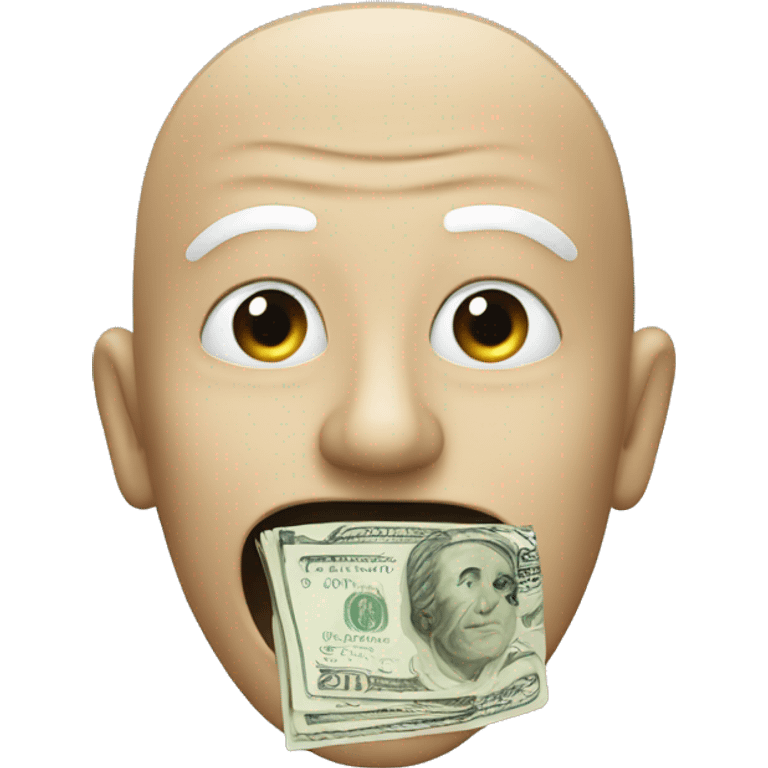 anonymous who opens his mouth. his mouth contains money emoji