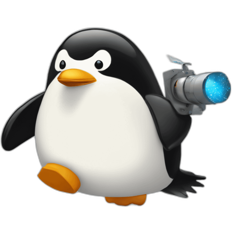 linux penguin throwing bomb at computer emoji