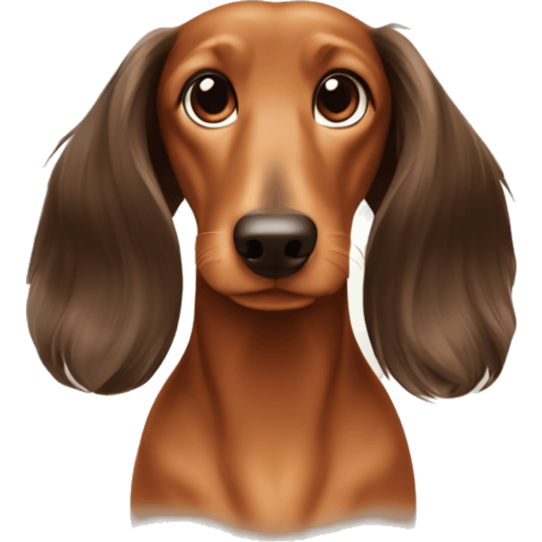 long hair cream and brown Dachshund dog emoji