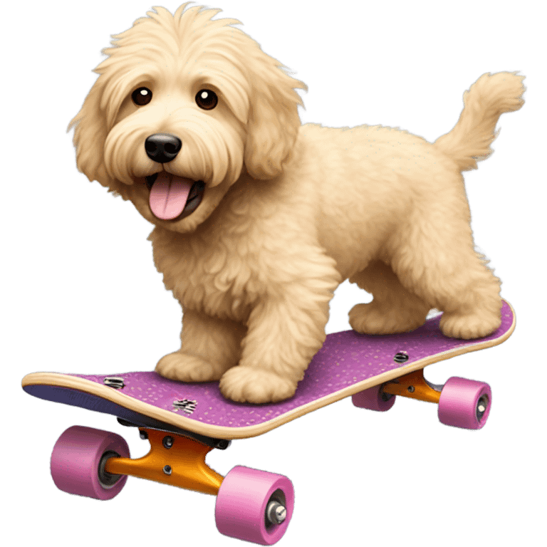 Blonde labradoodle skating  emoji