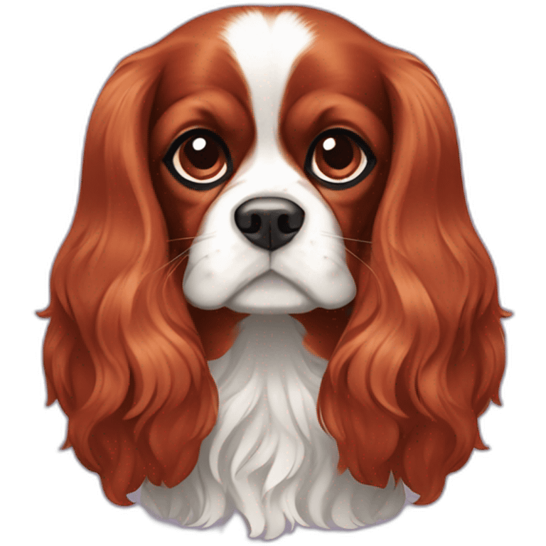 red and purple cavalier king charles spaniel  emoji