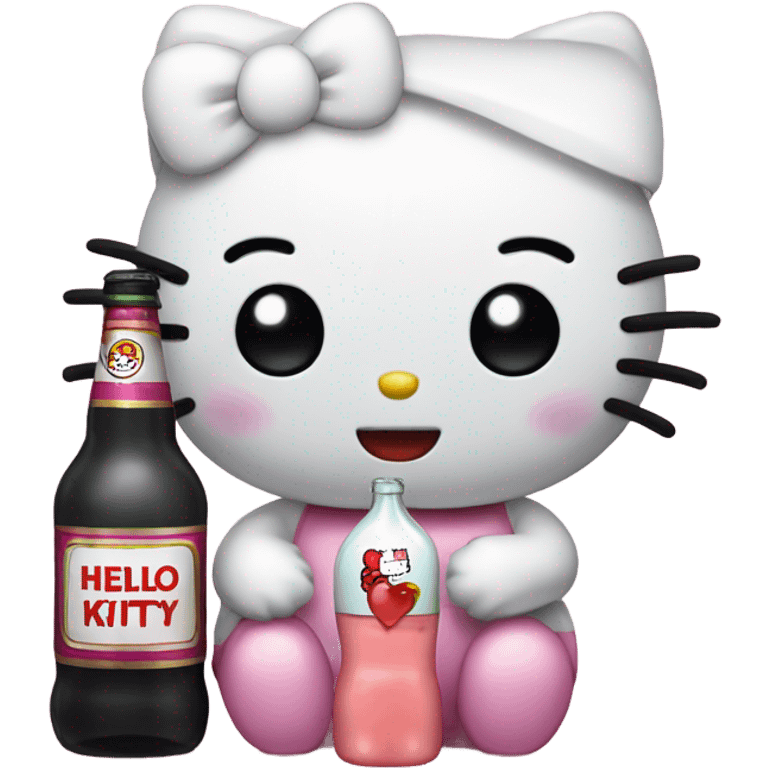 Hello kitty sobbing tears with alcohol hello kitty emoji