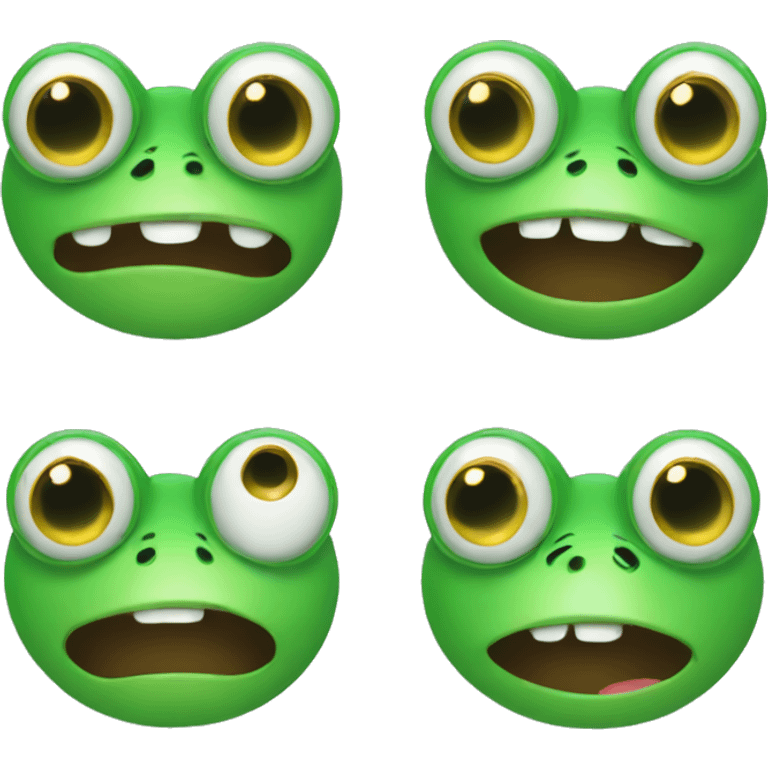 4 frog emojis showing 4 learned emotions emoji