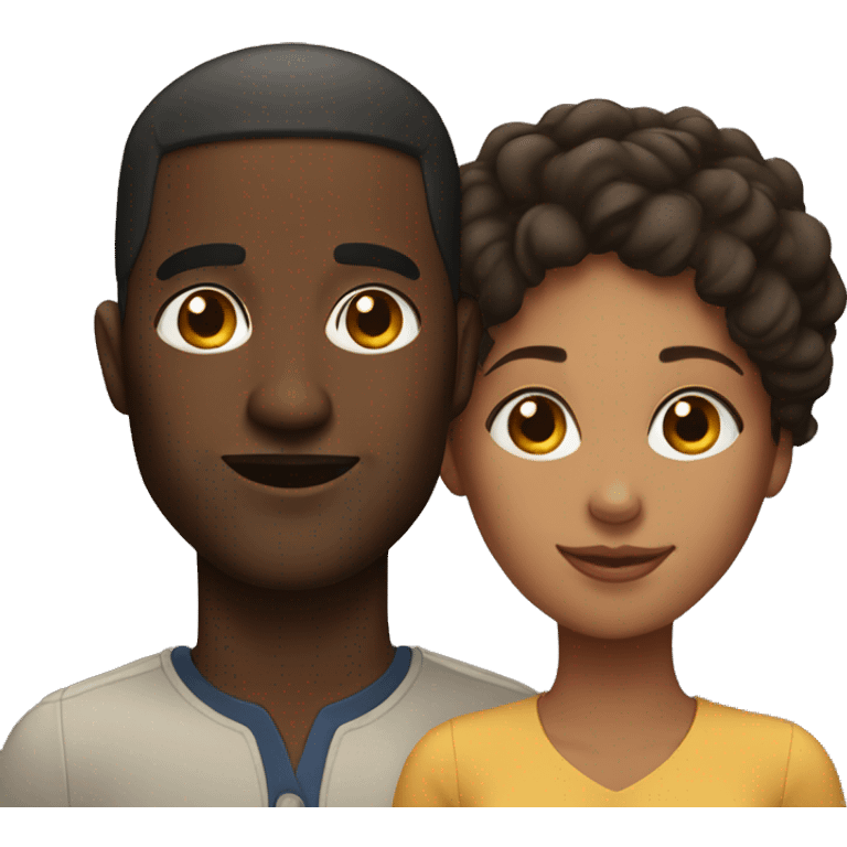 Black man and brown skin woman emoji