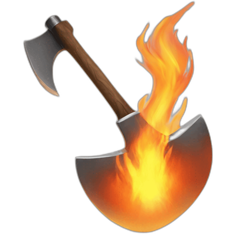 Axe on fire on blade  emoji