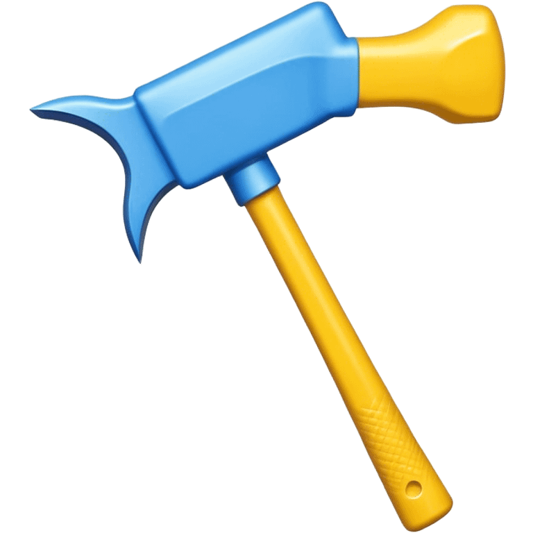 hammer item, props, game casual, stylized, yellow blue color emoji