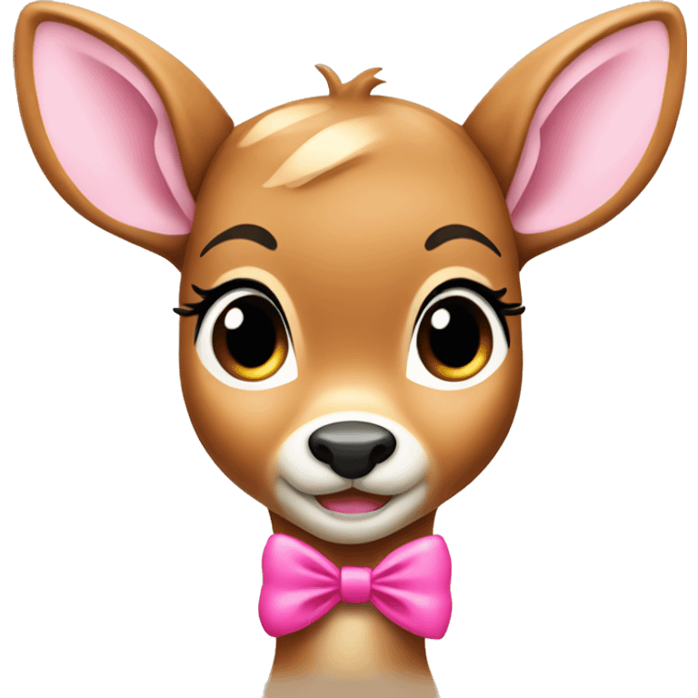 Bambi deer with a pink bow emoji