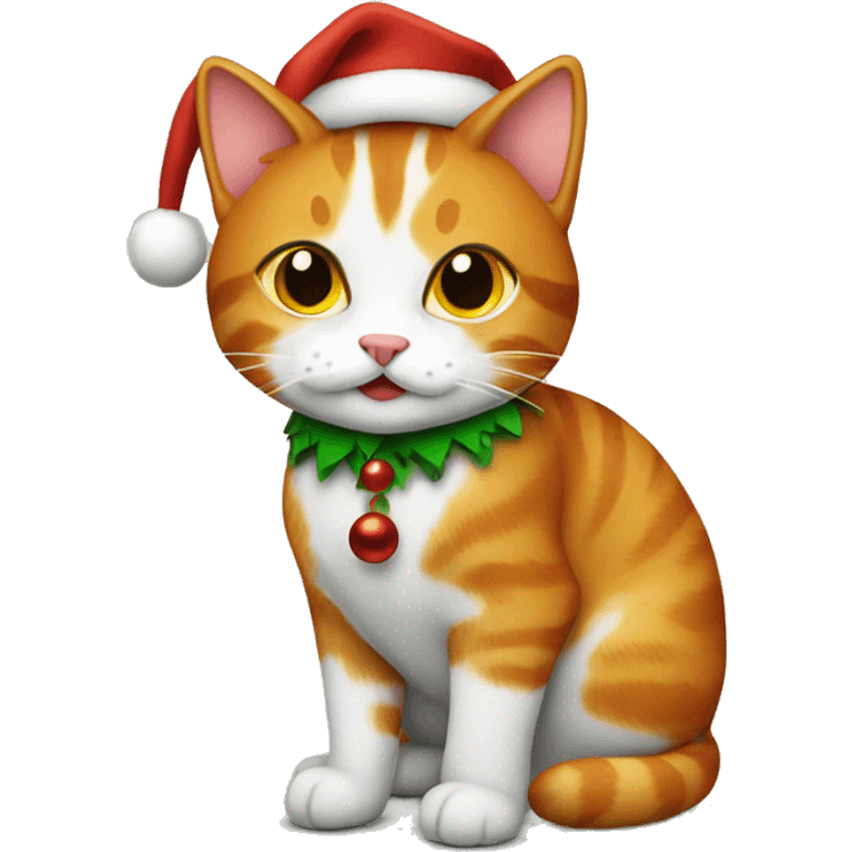 ginger cat in Christmas costume  emoji