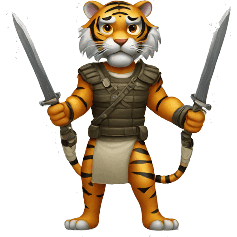 Tiger with weapon  emoji