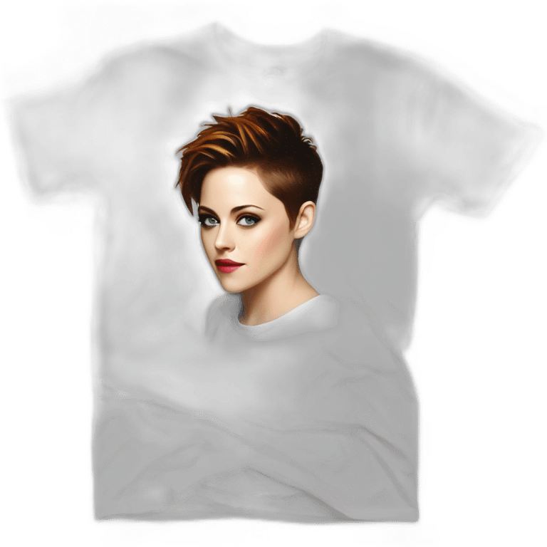 Kristen stewart short hair round neck t-shirt emoji