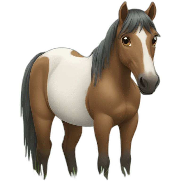 horse eat grass emoji