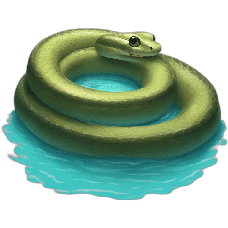 Big snake chilling in Whirlpool emoji