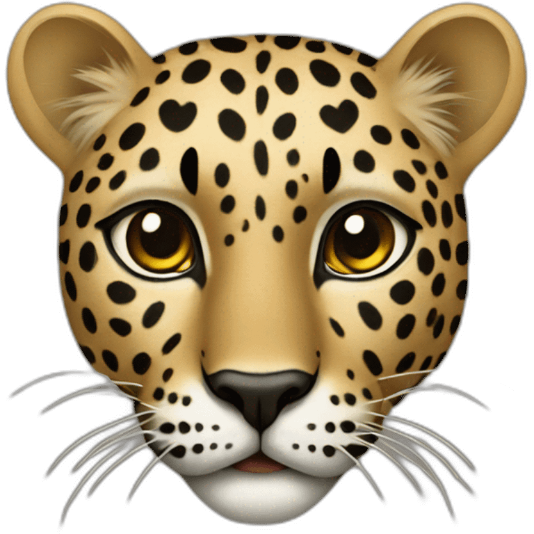 Leopard with lungs and hearts for spots emoji