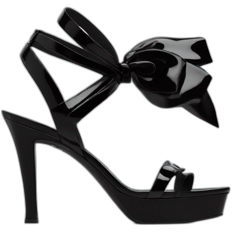 Ysl TRIBUTE PLATFORM SANDAL black PATENT LEATHER emoji