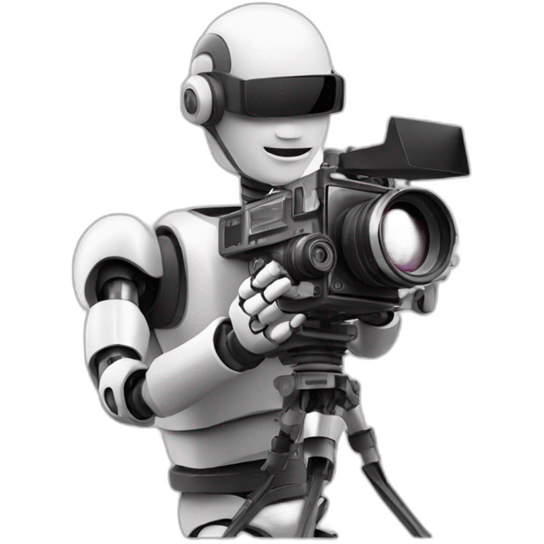 robot director holding a film camera emoji