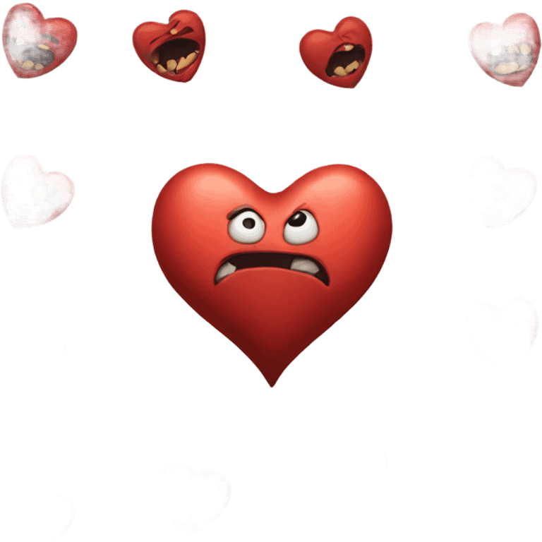 Scary love heart emoji