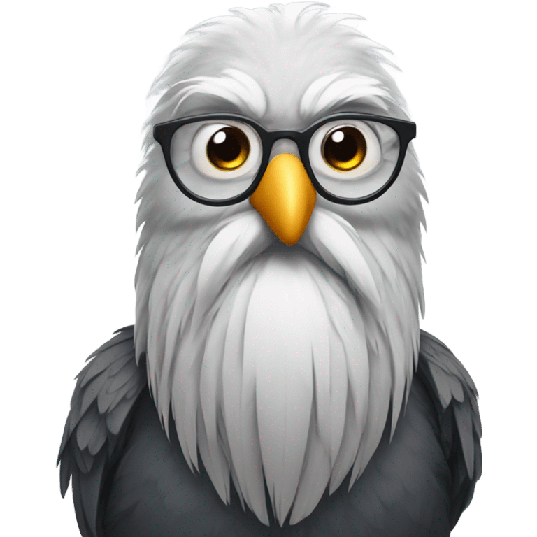 A bird that looks like a Grandpa  emoji