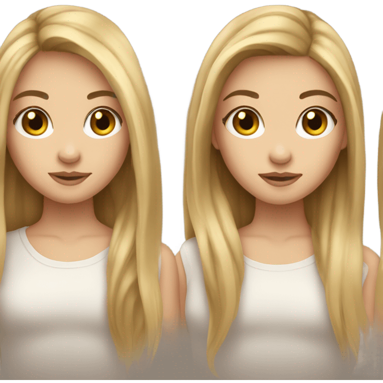 normal Girl emoji with straight long blonde and brown hair and long lashes emoji