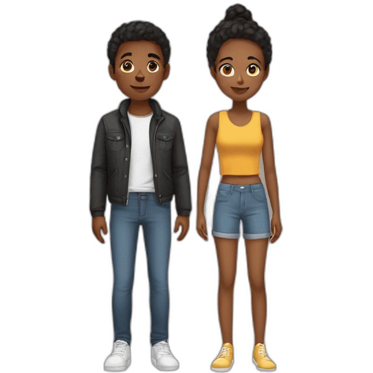 Couple adolescents emoji