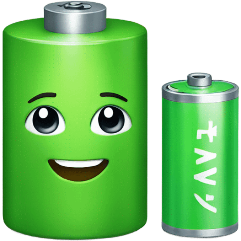 Green battery smiling Little bit  emoji