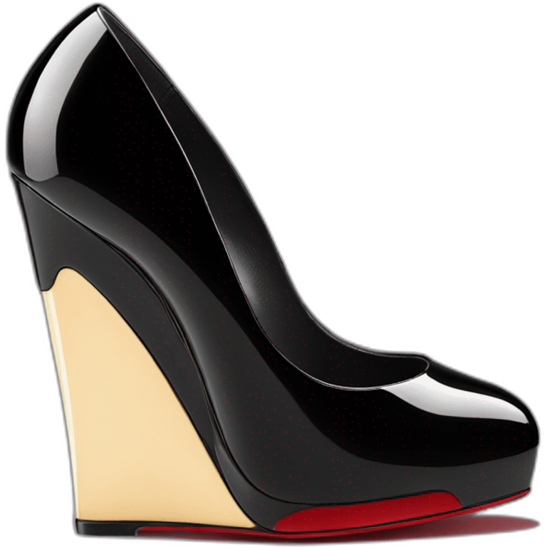 One WEDGE heel LOUBOUTIN black PATENT emoji