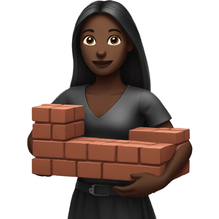 Dark beauty holding brick emoji