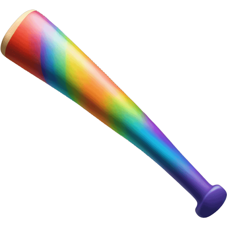 Rainbow colored baseball bat emoji