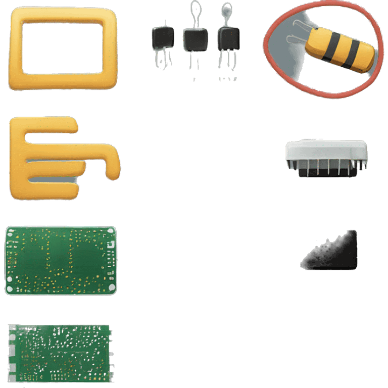 Design a simple, clear emoji featuring a [microchip/circuit board/resistor] with a transparent background. The design should be recognizable and clean at small sizes.” emoji