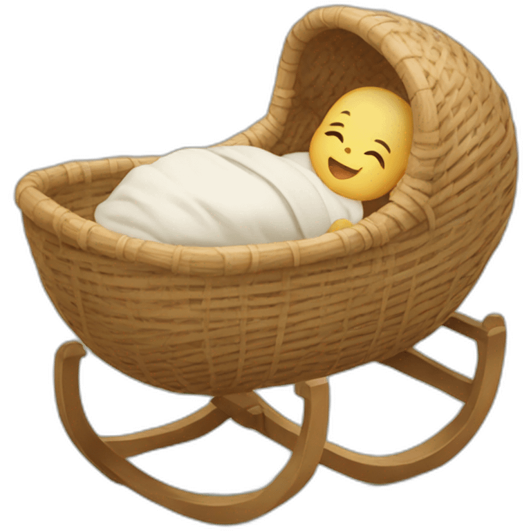 Newborn in a rattan cradle emoji