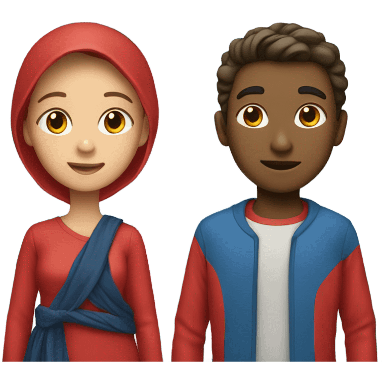 red boy and blue girl emoji