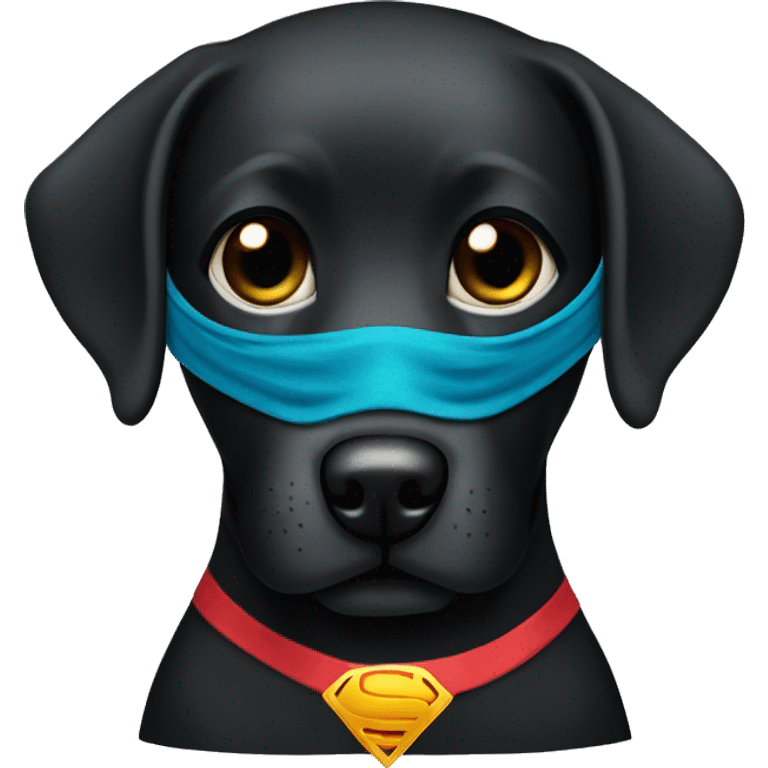 black lab with superhero eye mask emoji