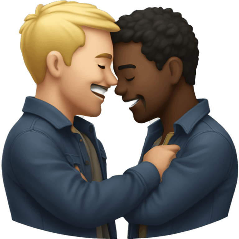 Two guys making out emoji