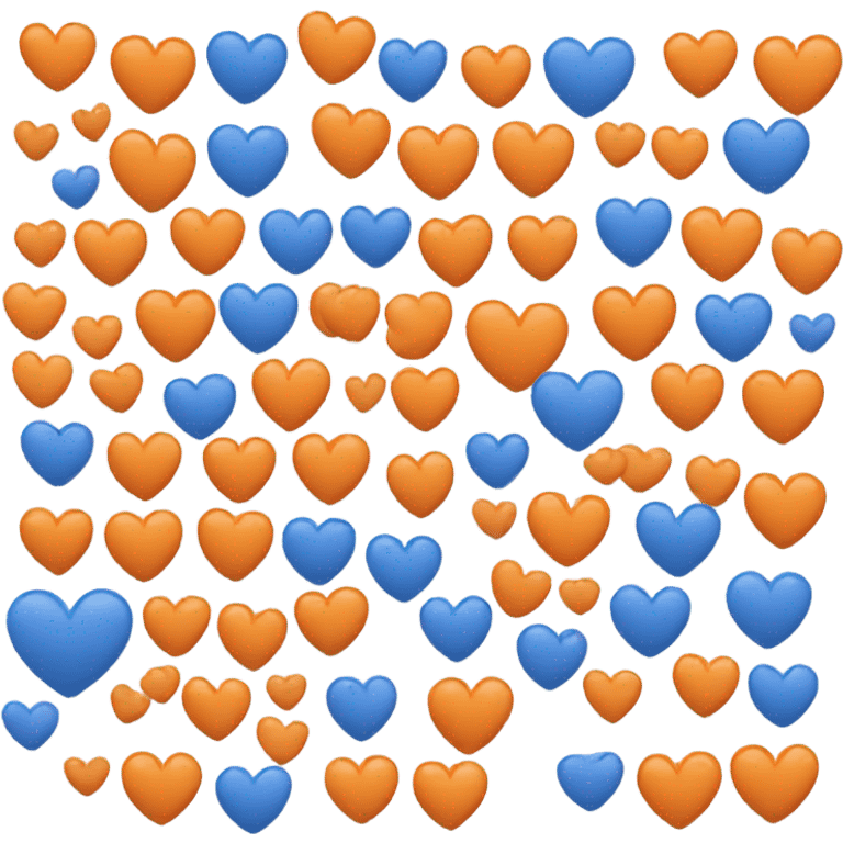 Orange and blue heart emoji