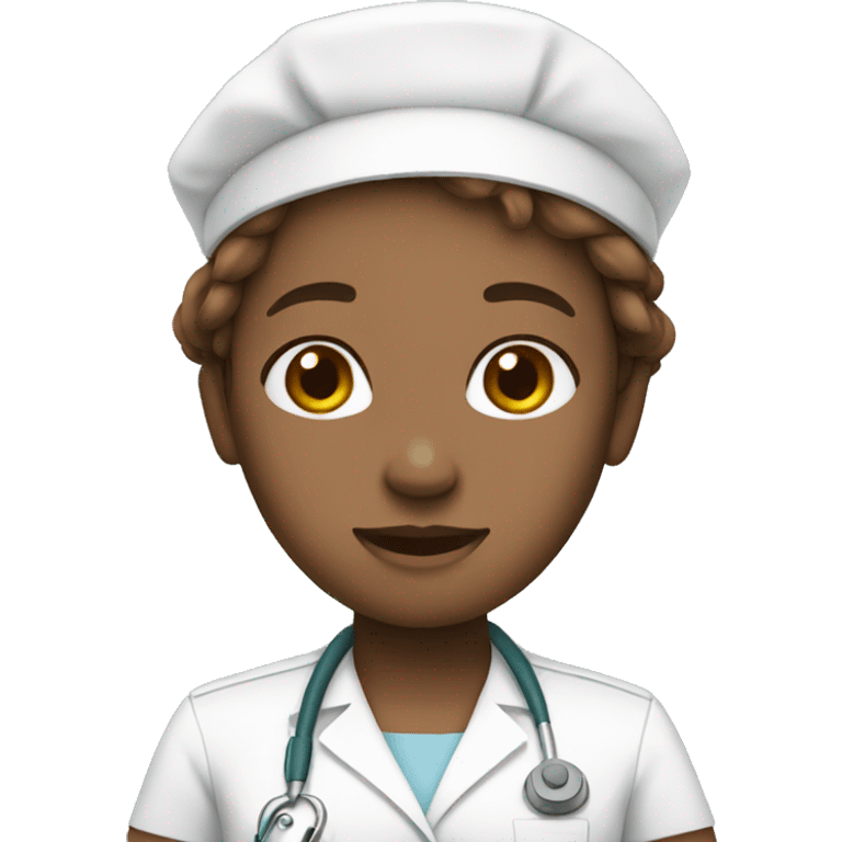 Cute nurse emoji brown hair  emoji