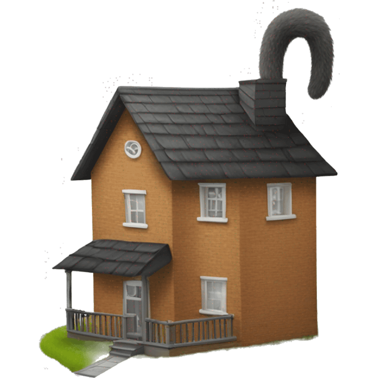 a hairy house with hat emoji