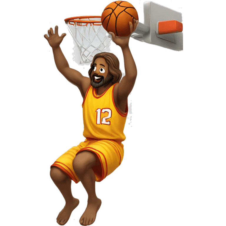 Jesus dunking a basketball emoji