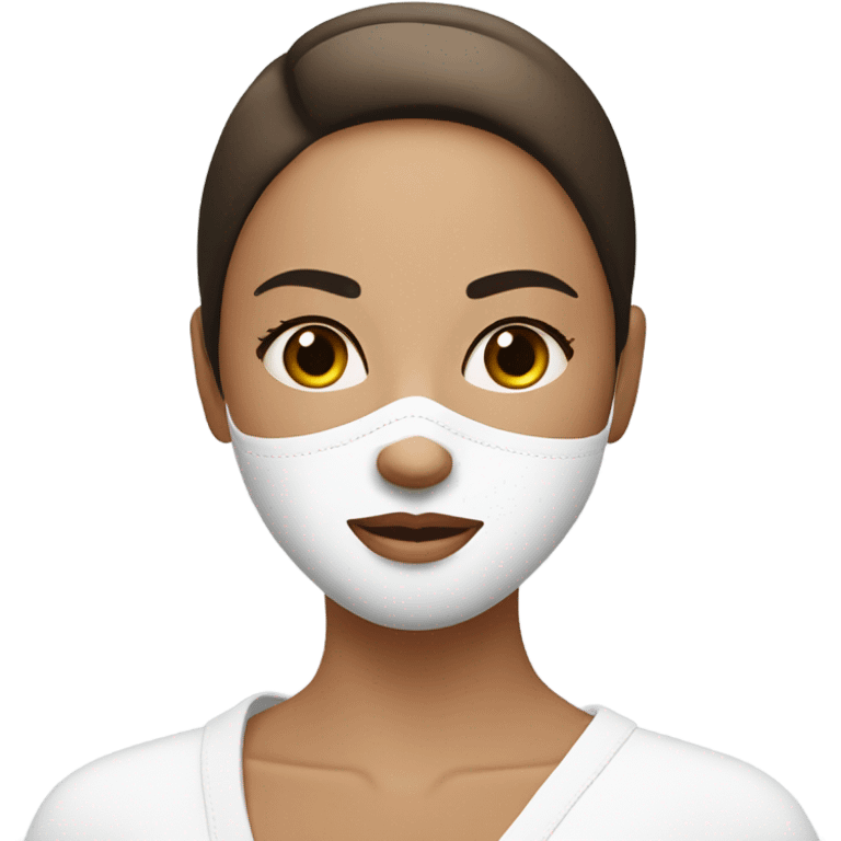 Lady with face mask spa beauty full face relaxing emoji