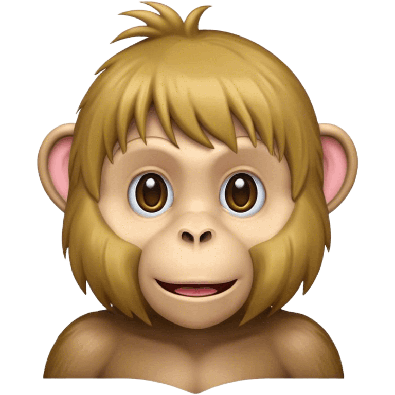 Monkey wearing wig emoji