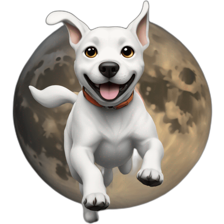 Dog running on the moon emoji