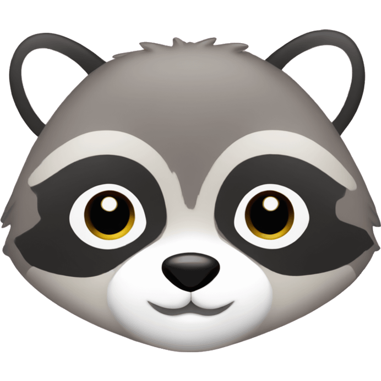 Pink raccoon, round face, round eyes, no mouth, raccoon pattern, cute, Sanrio style emoji