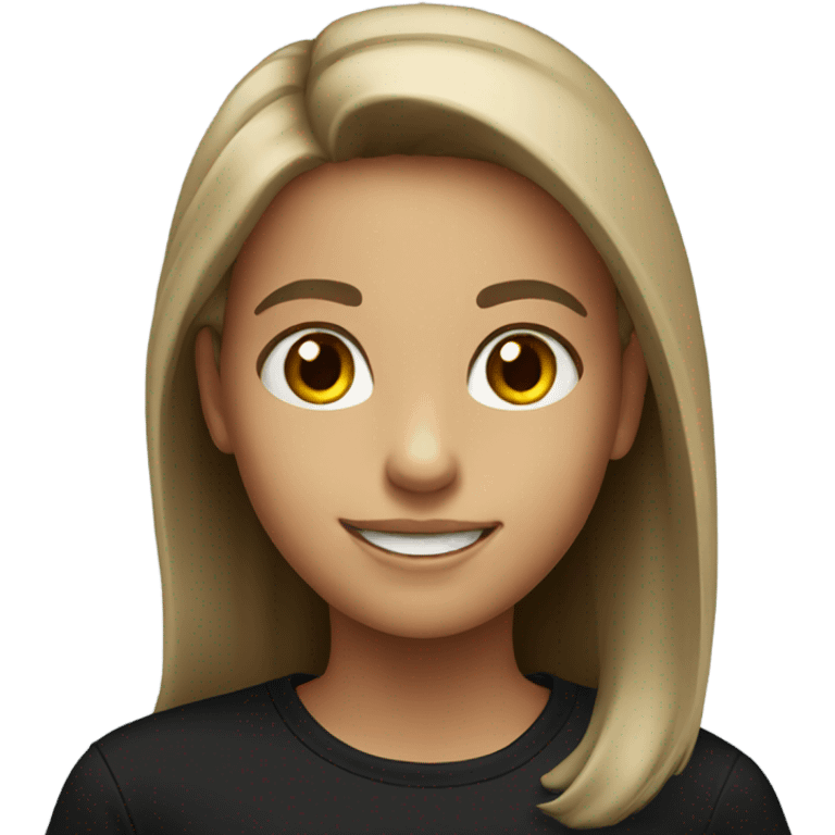 smiling girl in black shirt emoji