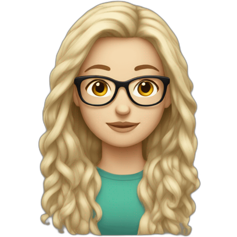 white girl with hair and glasses emoji