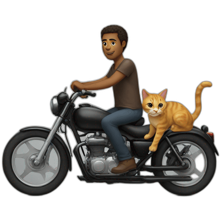 man rides on cat emoji