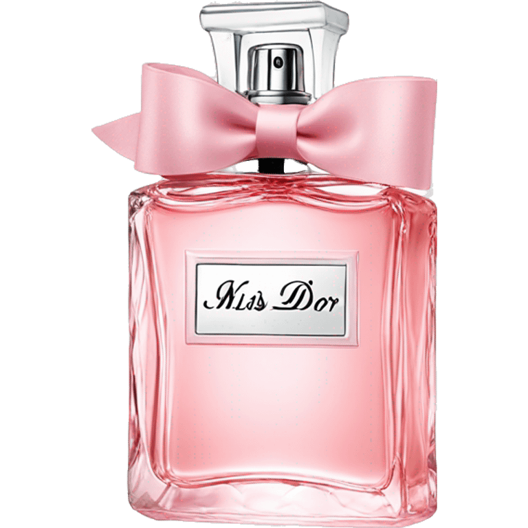 Light pink Miss Dior perfume with bow emoji