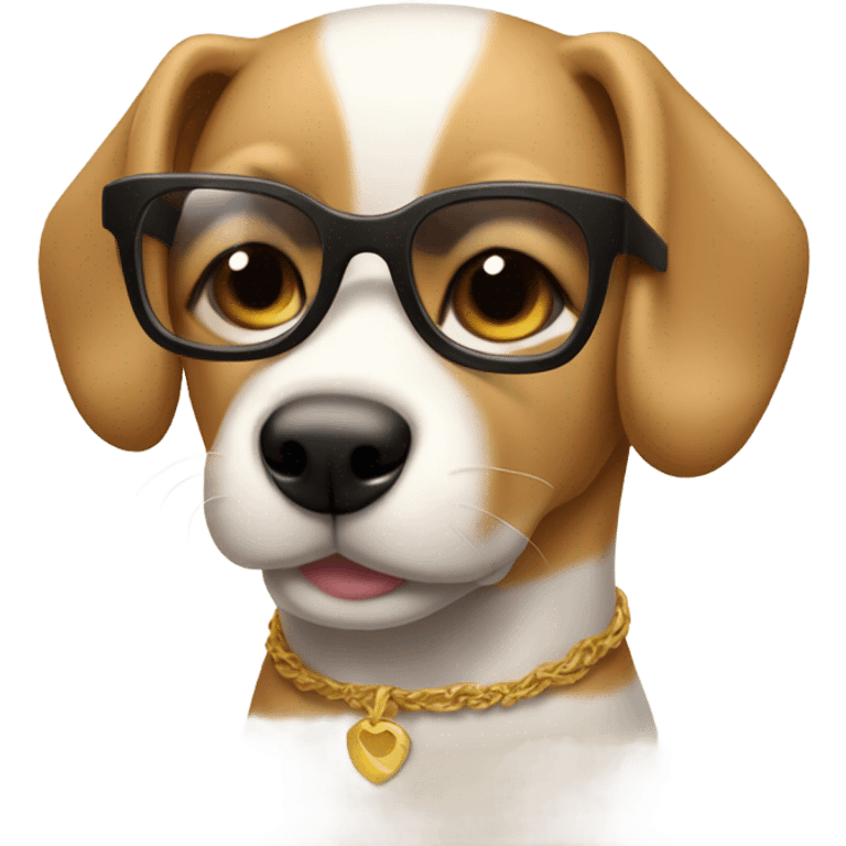 Perrito con lentes  emoji