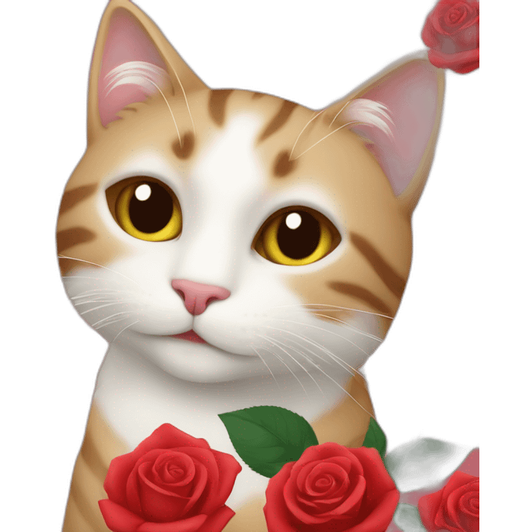 Cat with rose emoji