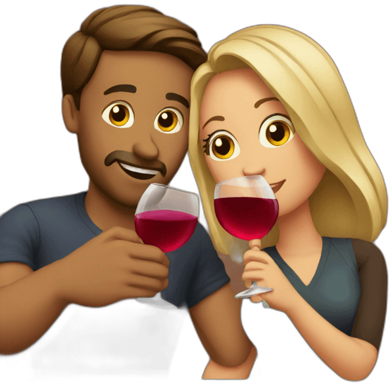 couple drinking wine emoji