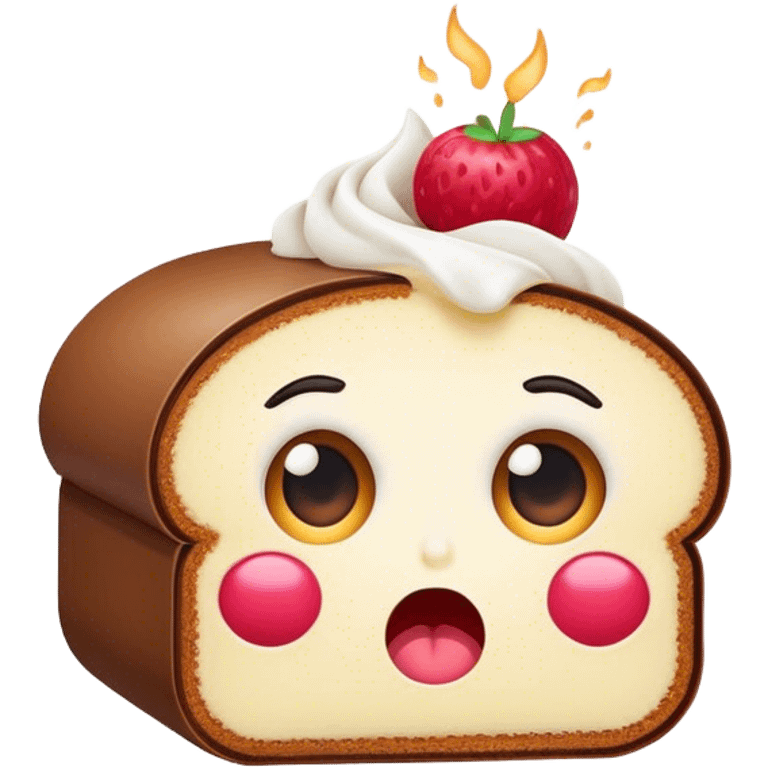 Cosmetic cake roll shocked emoji