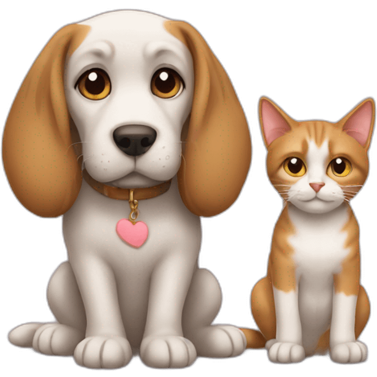 Cat love dog emoji